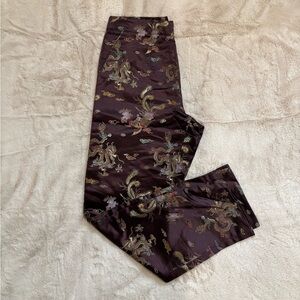 Dragon Embroidered Skinny Trousers